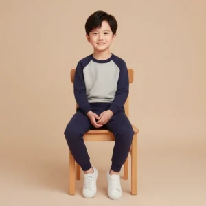 Kids Two-Tone Winter Tracksuit - Navy & Grey