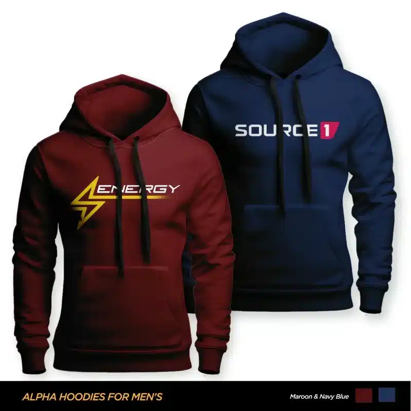 Pack of 2 Energy Source Printed Hoodies for Mens