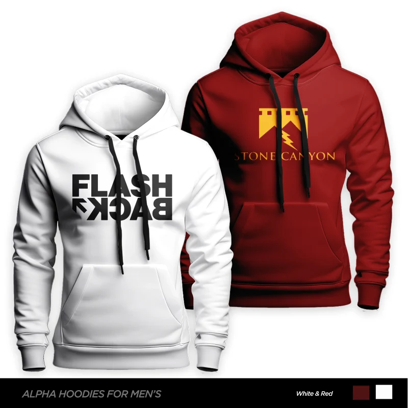 Pack of 2 Flash Stone Printed Hoodies for Mens