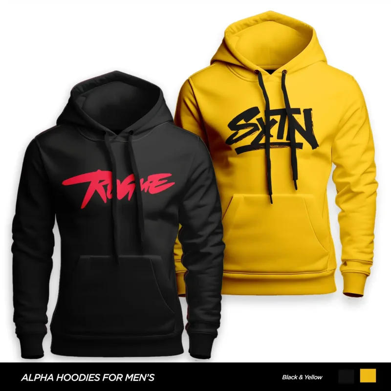 Pack of 2 Alpha Rogue Printed Hoodies for Mens