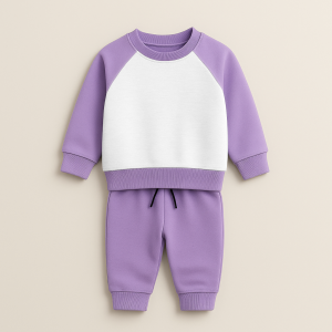 Twilight Glow Purple & White Sweatshirt Tracksuit for Girls