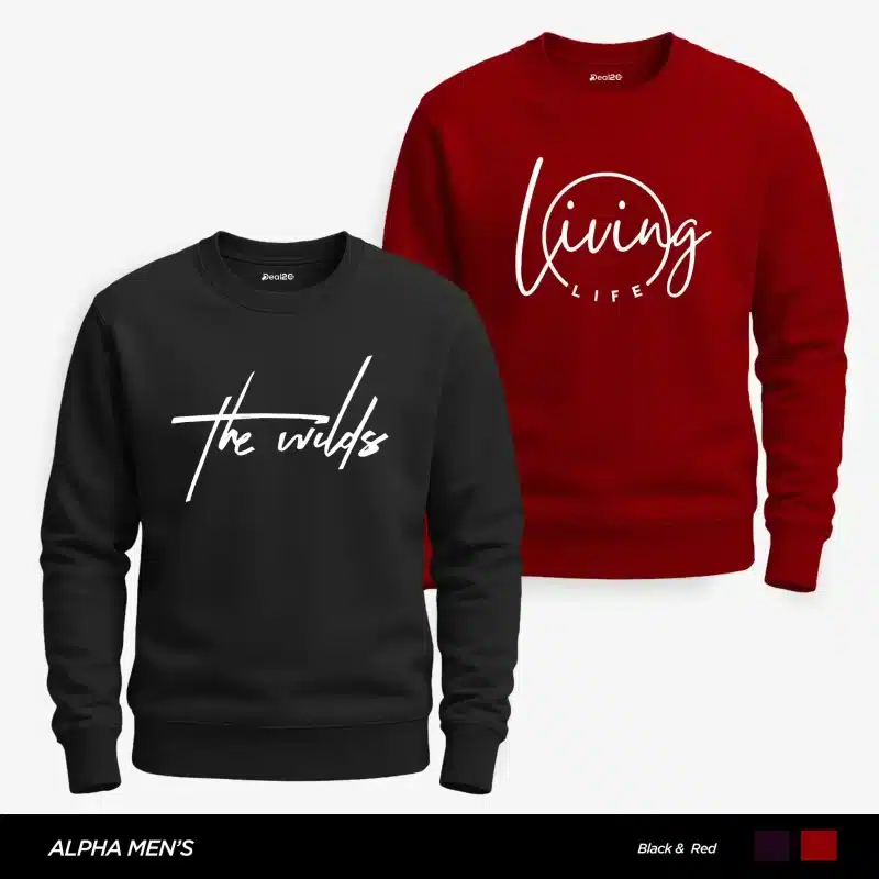 Pack of 2 The Wild Living Printed Sweatshirts for Mens