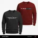 Pack of 2 Project Time Printed Sweatshirts for Mens