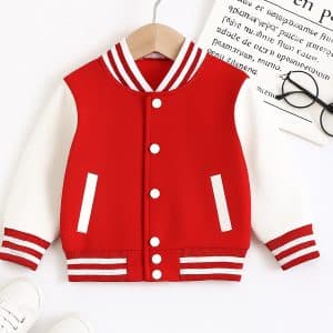 Cherry Spark – Red & White Varsity Jacket for Girls