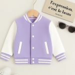 Lavender Glow – Purple & White Varsity Jacket for Girls