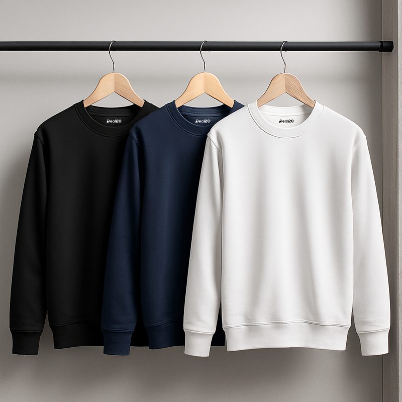 Bundle of 3 Classic Plain Sweatshirts for Men Bundle of 3 Classic Plain Sweatshirts for Men