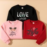 Pack of 3 Stay Love Yourself Printed Sweatshirts for Girls