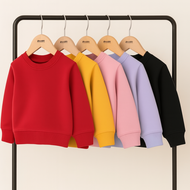 Bundle of 5 Plain Bright Colors Sweatshirts for Girls