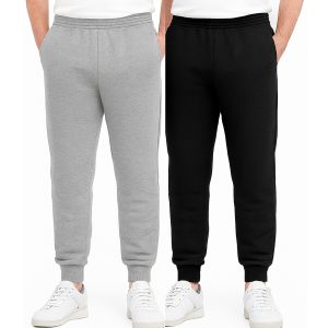 Bundle of 2 Gray and Black Fleece Sweatpants for Men