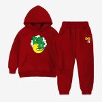 Do It Printed Hooded Tracksuit For Young Kids - Maroon