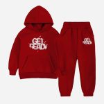 Get Ready Printed Hooded Tracksuit For Tween Kids - Maroon