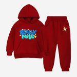 Reality Printed Hooded Tracksuit For Young Kids - Maroon