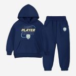 Best Player Printed Hooded Tracksuit For Tween Kids - Navy Blue