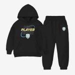 Best Player Printed Hooded Tracksuit For Tween Kids - Black