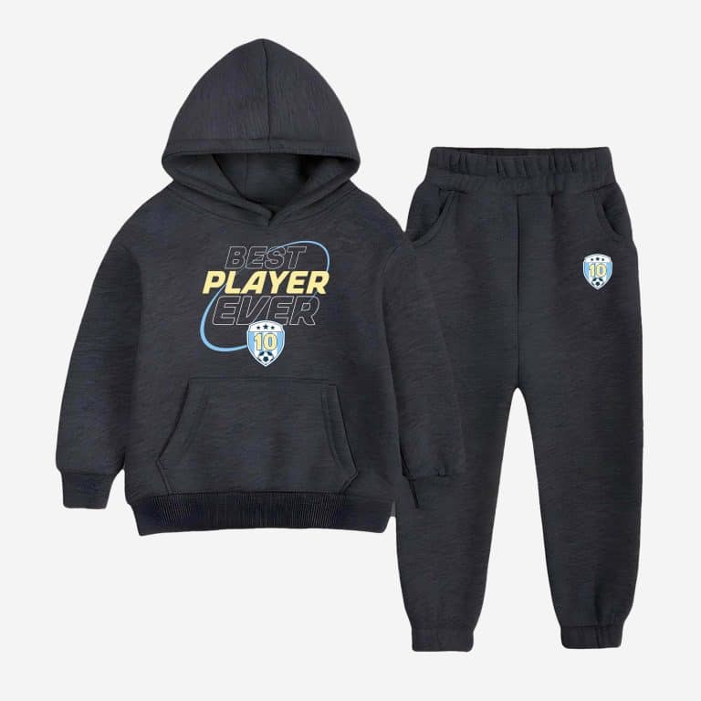 Best Player Printed Hooded Tracksuit For Tween Kids - Charcoal Best Player Printed Hooded Tracksuit For Tween Kids - Charcoal