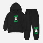 Hangover Printed Hooded Tracksuit For Young Kids - Black