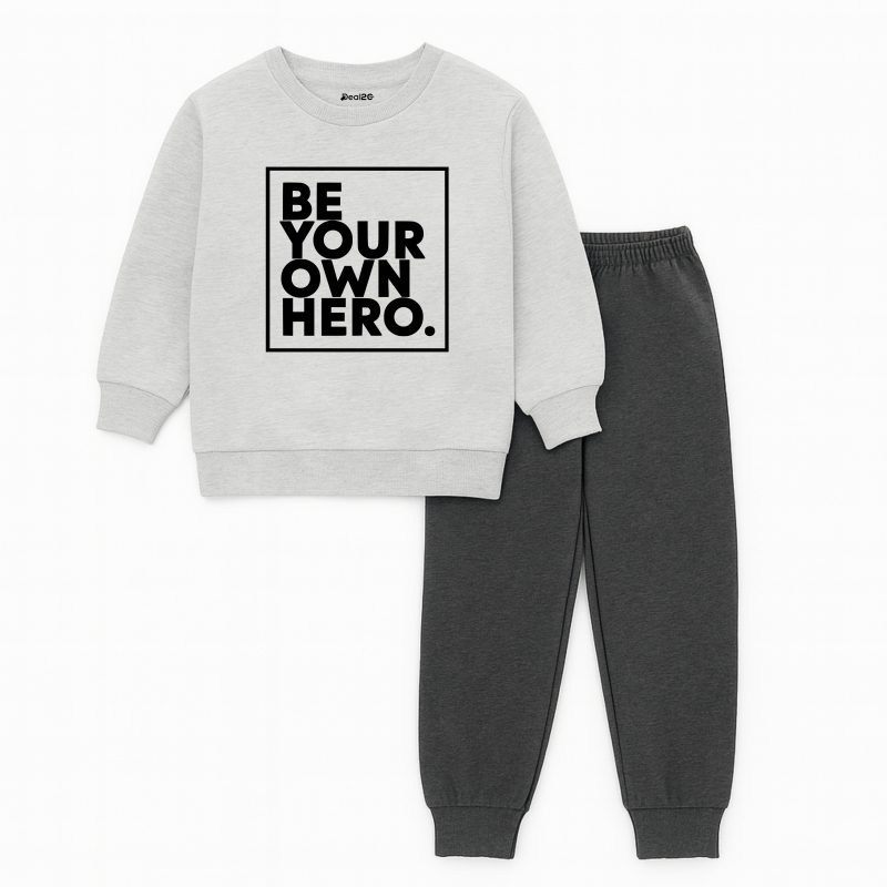 Be Your Own Hero Contrast Sweatshirt Tracksuit for Tween Kids Be Your Own Hero Contrast Sweatshirt Tracksuit for Tween Kids