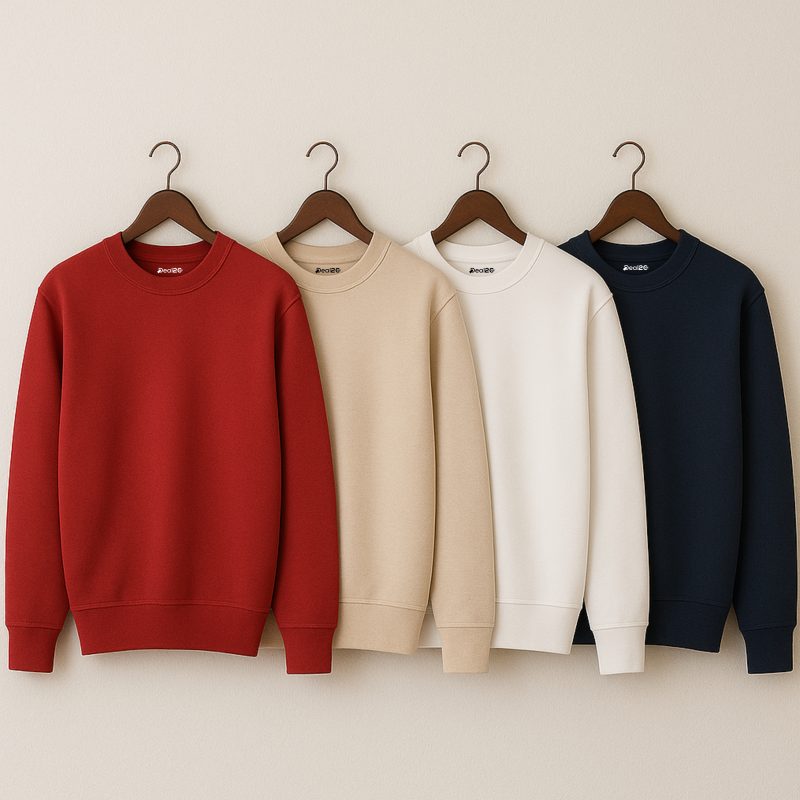 Bundle of 4 Standard Plain Sweatshirts for Men