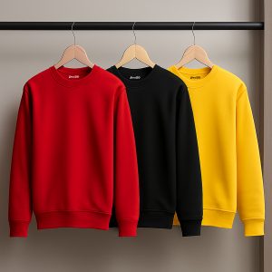 Bundle 3 Solid Colors Plain Sweatshirts for Men