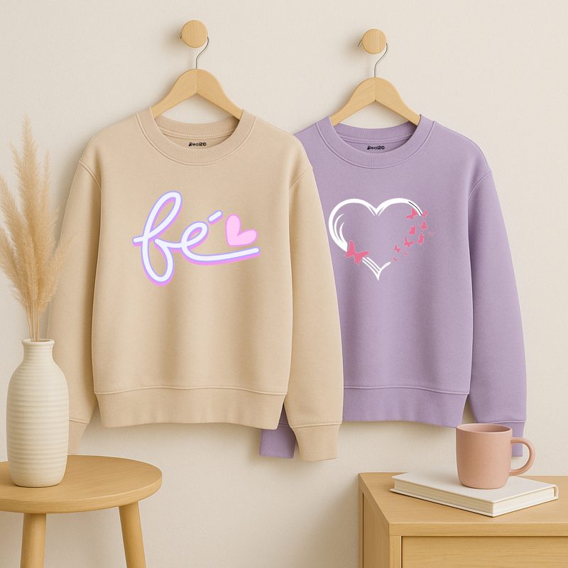 Pack of 2 Be Love Heart Printed Sweatshirts for Women Pack of 2 Be Love Heart Printed Sweatshirts for Women