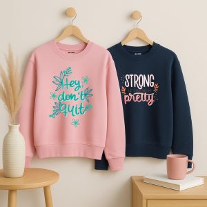 Pack of 2 Hey Strong Pretty Printed Sweatshirts for Women
