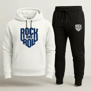 ROCK AND ROLL Printed Hooded Tracksuit