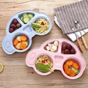 Car-Shaped Compartment Plate – Fun & Colorful Mealtime for Kids
