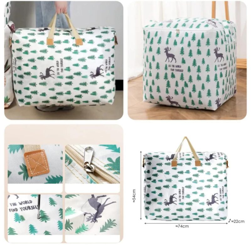 Large Zipper Storage Bag – Printed Organizer with Handles Large Zipper Storage Bag – Printed Organizer with Handles