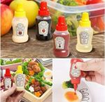 Mini Sauce/Ketchup Bottles – Pack of 4 Refillable Dispensers