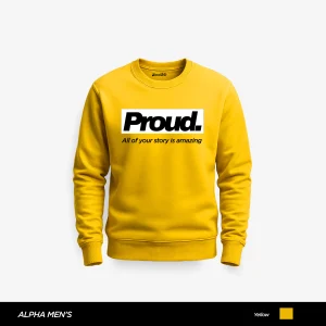 Proud Printed Yellow Sweatshirt for Men