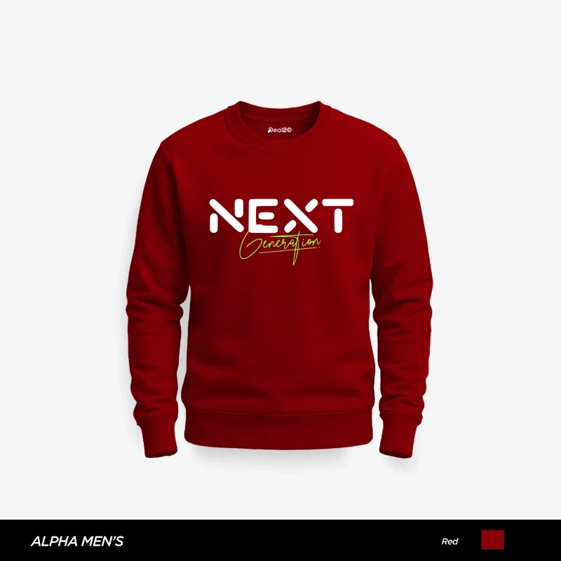Next Generation Printed Red Sweatshirt for Men Next Generation Printed Red Sweatshirt for Men