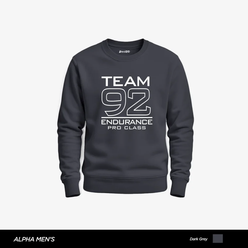Team 92 Printed Dark Grey Sweatshirt for Men Team 92 Printed Dark Grey Sweatshirt for Men