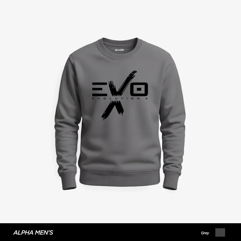 Evolution X Printed Gray Sweatshirt for Men Evolution X Printed Gray Sweatshirt for Men