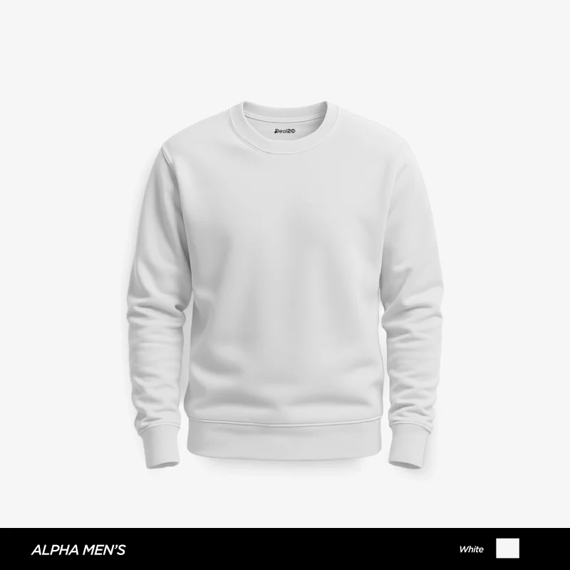 Cozy Plain White Sweatshirt for Men Cozy Plain White Sweatshirt for Men
