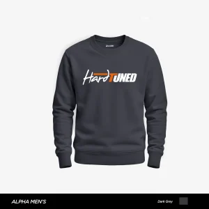Hard Tuned Printed Dark Grey Sweatshirt for Men