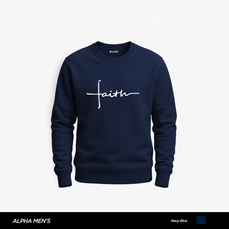 Faith Mode Printed Navy Blue Sweatshirt for Men Faith Mode Printed Navy Blue Sweatshirt for Men