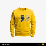Get Easier Printed Yellow Sweatshirt for Men