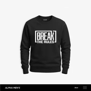 Break Rules Printed Black Sweatshirt for Men