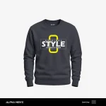 Original Style Printed Dark Grey Sweatshirt for Men