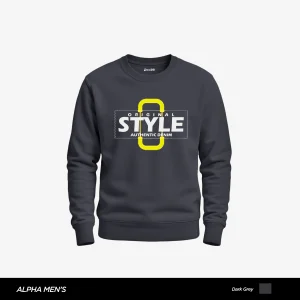 Original Style Printed Dark Grey Sweatshirt for Men