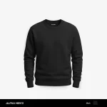 Neutral Plain Black Sweatshirt for Men