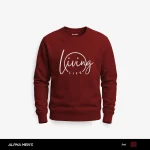 Living Signature Printed Red Sweatshirt for Men