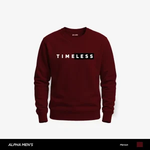 Smart Timeless Printed Maroon Sweatshirt for Men