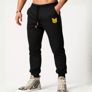 Shield Logo Printed Black Sweatpant for Men