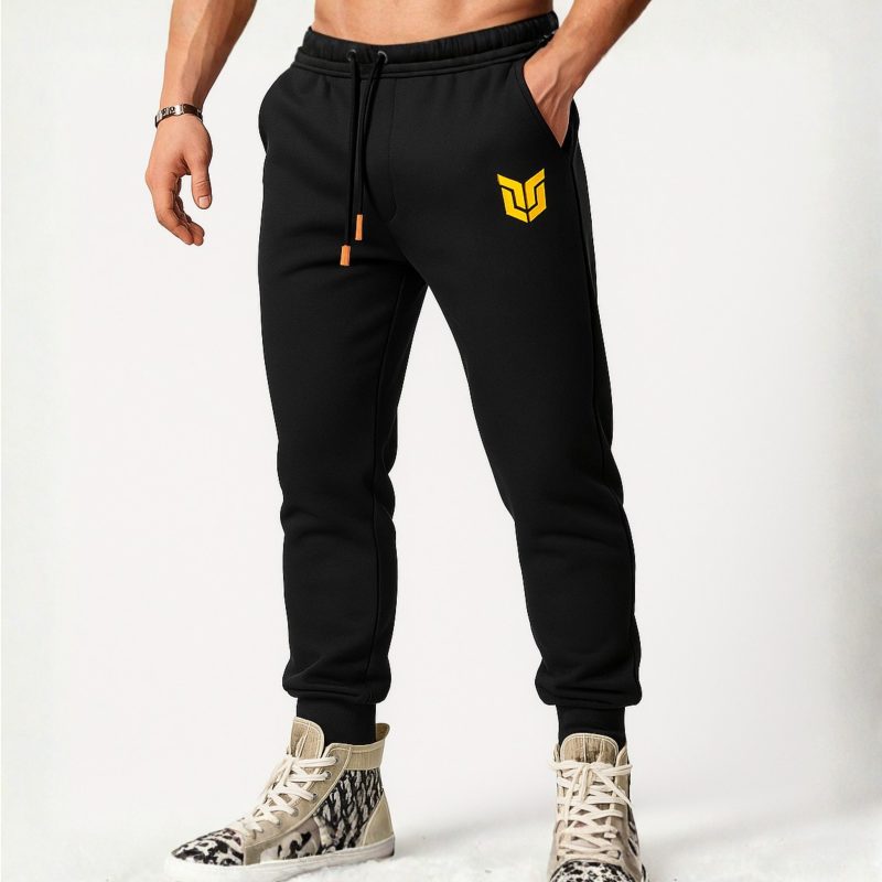 Shield Logo Printed Black Sweatpant for Men Shield Logo Printed Black Sweatpant for Men