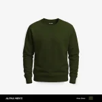 Core Plain Army Green Sweatshirt for Men