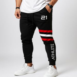 Athlete 21 Printed Black Sweatpant for Men