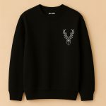 Geodeer Printed Black Sweatshirt for Men
