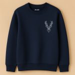 Stag Deeric Printed Navy Blue Sweatshirt for Men