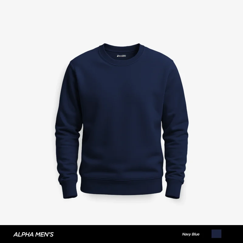 Comfort Plain Navy Blue Sweatshirt for Men Comfort Plain Navy Blue Sweatshirt for Men